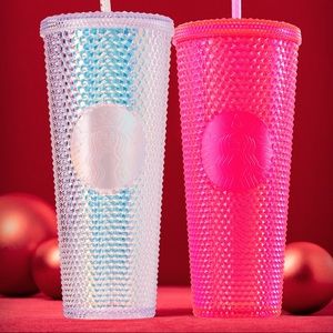 Pink Starbucks holiday Studded Tumbler
